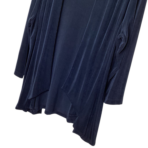 Chico's Travelers Cardigan Sz M Black EUC Wrinkle Resistant Open Front Office - Picture 3 of 6